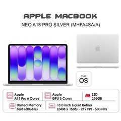 MacBook Neo 13 inch A18 PRO MHFA4SA/A (6 CPU | 5 GPU | 8GB | 256GB | 13 inch | Silver | Apple Việt Nam)