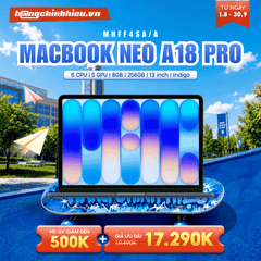 MacBook Neo 13 inch A18 PRO MHFF4SA/A (6 CPU | 5 GPU | 8GB | 256GB | 13 inch | Indigo | Apple Việt Nam)