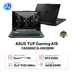 Laptop Asus TUF Gaming A15 FA506NCG-HN390W (AMD Ryzen™ 7 155 | RTX™ 3050 4GB | 16GB | 512GB | 15.6' FHD 144Hz | Win 11)