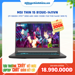 Laptop Gaming MSI Thin 15 B13UC-1411VN (i7-13620H | GeForce RTX™ 3050 4GB | 8GB | 512GB |  15.6' FHD 144Hz | Win 11)