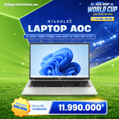 Laptop AOC N140ALSJ (i3-1215U | 16GB | 512GB | Intel UHD | 14' FHD | Win 11 Pro)