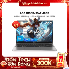Laptop AOC N156P-P142-16GB (N5095 | 16GB | 512GB | Intel UHD | 15.6' FHD | Win 11 Pro)