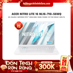 Laptop Acer Gaming Nitro Lite 16 NL16-71G-56WQ (i5-13420H | GeForce RTX™ 3050 6GB | 16GB | 512GB | 16' FHD 165Hz | Win 11)