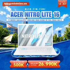 Laptop Gaming Acer Nitro Lite 16 NL16-71G-71UJ (i7-13620H | GeForce RTX™ 3050 6GB | 16GB | 512GB | 16' FHD+ 165Hz | Win 11)