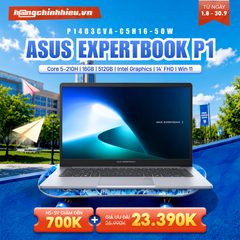 Laptop ASUS ExpertBook P1 P1403CVA-C5H16-50W (Core 5-210H | 16GB | 512GB | Intel Graphics | 14' FHD | Win 11)