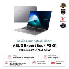 Laptop ASUS ExpertBook P1 P1403CVAY-716D4-50W (Core 7 240H | 16GB | 512GB | Intel Graphics | 14' FHD | Win 11)