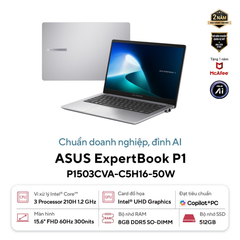 Laptop ASUS ExpertBook P1 P1503CVA-C3U08-50W (Core 3 100U | 8GB | 512GB | Intel Graphics | 15.6' FHD | Win 11)