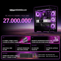 PC Gaming Chính Hiệu INTEL i5 - 5060 ( i5-14600K | RTX 5060 8G| RAM 32GB  | SSD 512GB |  PSU 650 )