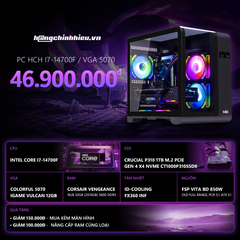 PC GAMING CHÍNH HIỆU INTEL i7 14700F-5070 (i5-14700F | RTX 5070 12GB | RAM 32GB | SSD 1TB | PSU 850 )