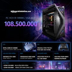 PC GAMING CHÍNH HIỆU INTEL I9 14900K-5080 (i5-14900K | RTX 5080 16GB OC | RAM 64GB | SSD 1TB | PSU 1200 )