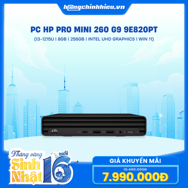 PC HP Pro Mini 260 G9 9E820PT (i3-1215U | 8GB | 256GB | Intel UHD | Win 11)