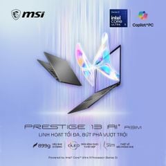 Laptop MSI Prestige 13 AI+ A3MG-036VN (Intel Core Ultra 9 386H | Intel Arc graphics | 13.3 inch 2.8K | 32GB | 1TB | Windows 11 Home | Xám)