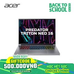 Laptop Acer Predator Triton Neo 16 PTN16-51-78JQ (Ultra 7 155H | GeForce RTX™ 4060 8GB | 32GB | 2TB | 16' WQXGA 240Hz | Win 11)