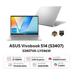 Laptop ASUS VivoBook S14 S3407VA-LY146W (Core 5 210H | 16GB | 512GB | Intel Graphics | 14' WUXGA | Win 11)