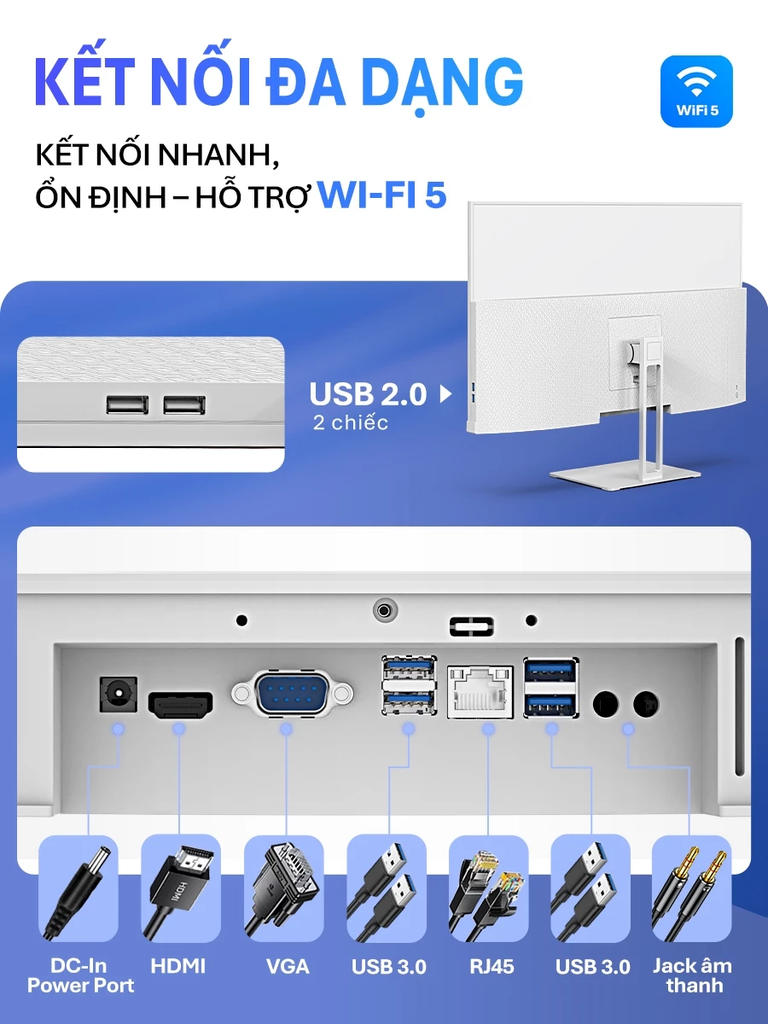 PC All In One Viamei G33 (i7-8650U | 16GB | 512GB | Intel UHD 620 | 27' FHD | Win 11 Pro)