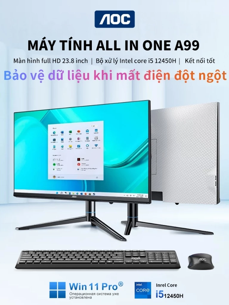 PC All In One AOC A99 (i5-12450H | 16GB | 512GB | Intel UHD 730 | 23.8' FHD | UPS 2600 mAh | Win 11 Pro)