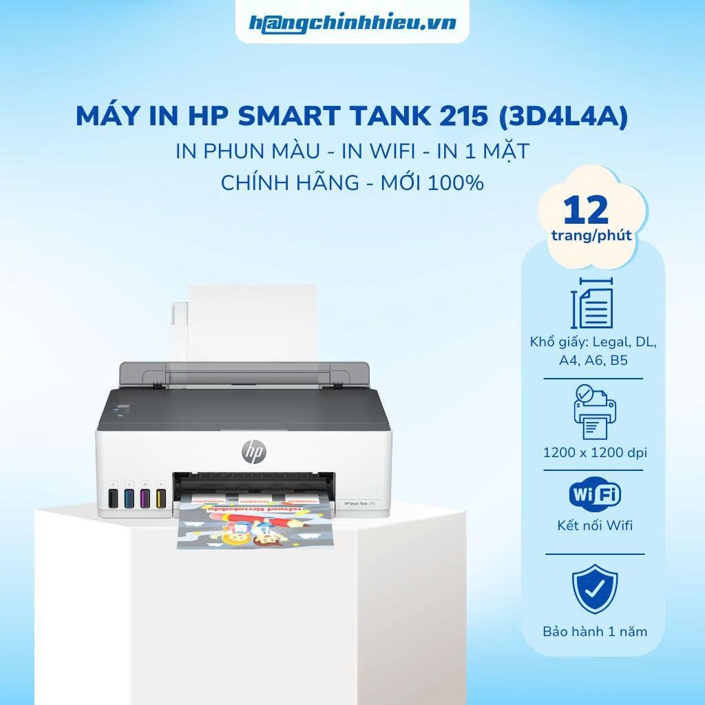 Máy in phun màu HP Smart Tank 215 Wifi (3D4L4A)