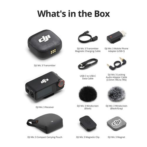 Micro không dây DJI Mic 3 (bản Basic 1 nhận & 1 phát) - Hàng chính hãng
