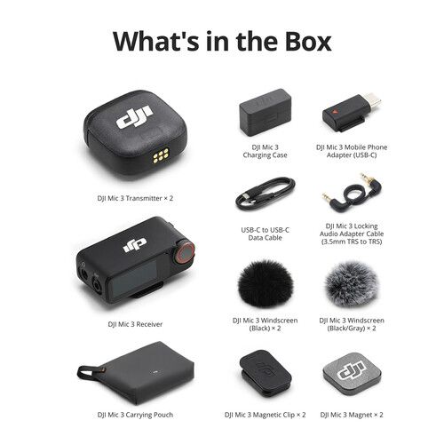 Bộ hệ thống micro không dây DJI Mic 3 (Bản Duo 2 phát & 1 nhận + hộp sạc)