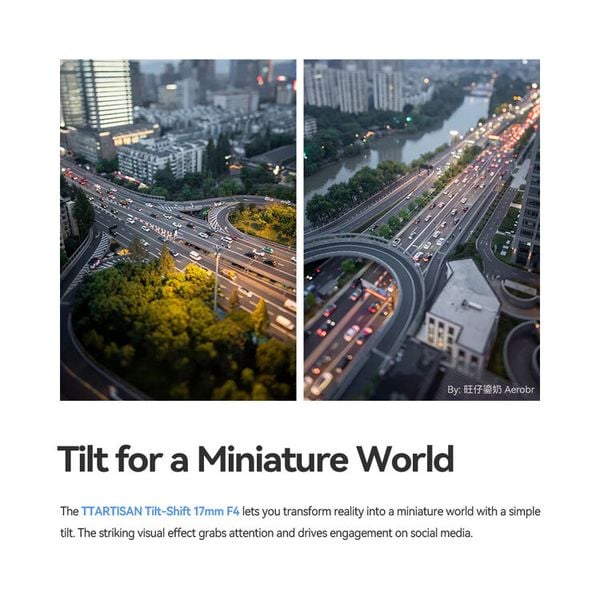 Ống kính TTArtisan 17mm F4 ASPH. Tilt-Shift