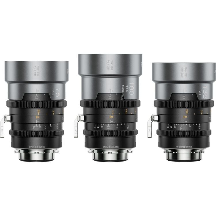 Combo 3 ống kính Cine Anamorphic Sirui IronStar 75/100/135mm T1.9 Full Frame – 1.5x, PL/EF, Cinema Lens chuyên nghiệp