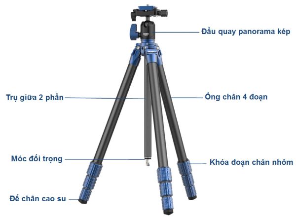 Chân máy Benro Slim Tripod Aluminum - TSSL08AN00P