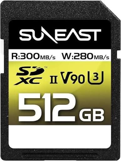 Thẻ SDXC Suneast V90-UHS-II U3, dung lượng 512GB - Tốc độ đọc 300MB/s, ghi 290MB/s (Chip pSLC)