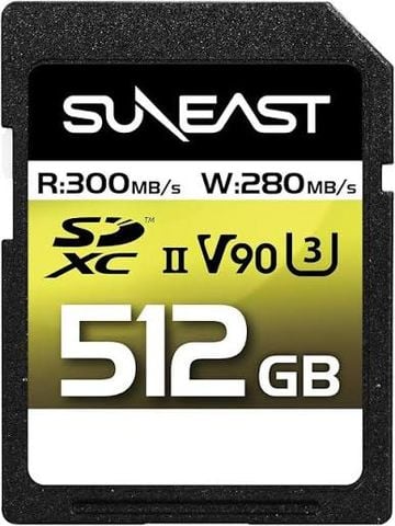 Thẻ SDXC Suneast V90-UHS-II U3, dung lượng 512GB - Tốc độ đọc 300MB/s, ghi 290MB/s (Chip pSLC)