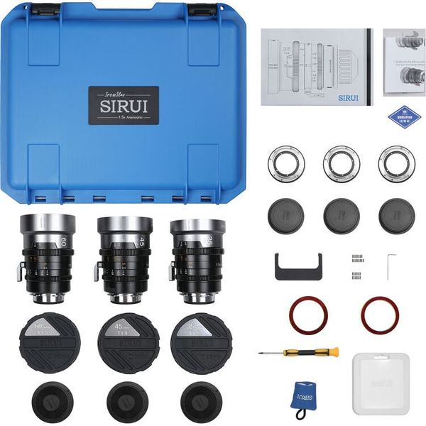 Ống kính Combo 3 lens SIRUI Cinema IronStar 35/45/60mm T1.9 - Anamorphic 1.5x