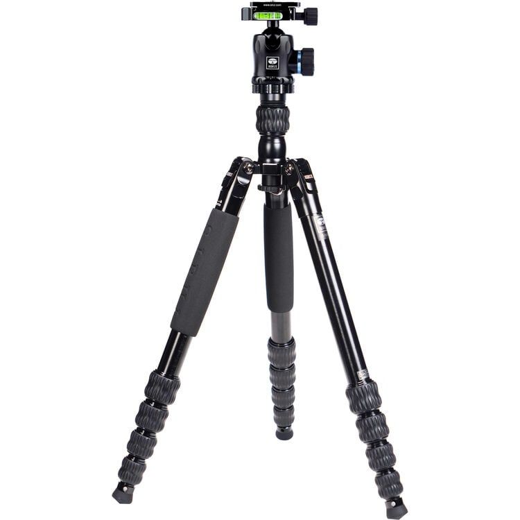 Chân máy Tripod SIRUI T-1005 Aluminum kèm Ballhead E-10 - Gọn nhẹ, chịu tải 8kg, gập ngược, tích hợp monopod