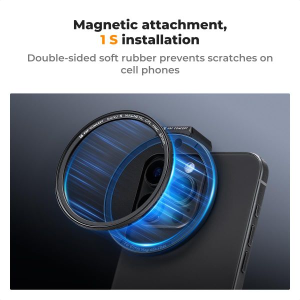 Bộ Filter dùng cho điện thoại - Bộ kit CPL K&F với công nghệ hít từ tính Magnetic - KF01.2673