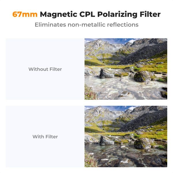 Bộ Filter dùng cho điện thoại - Bộ kit CPL K&F với công nghệ hít từ tính Magnetic - KF01.2673