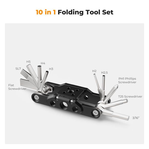 Bộ dụng cụ gấp đa năng K&F Tool kit 10 trong 1, kèm tô vít cầm tay – KF31.099