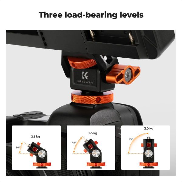 Cold shoe monitor K&F - Giá đỡ màn hình/ phụ kiện - xoay và nghiêng linh hoạt/ KF31.133