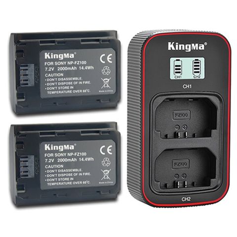 Bộ combo 2pin + sạc đôi Kingma FZ100 cho máy ảnh sony