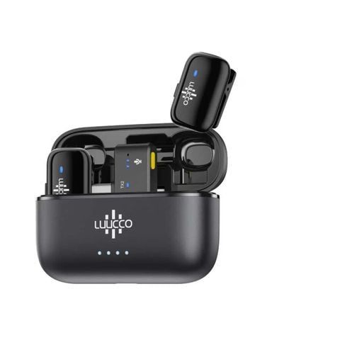 Micro cài áo không dây Luucco MiniPods K2 (Lightning) cho iPhone, 2 phát 1 thu, siêu nhẹ chỉ 6gram