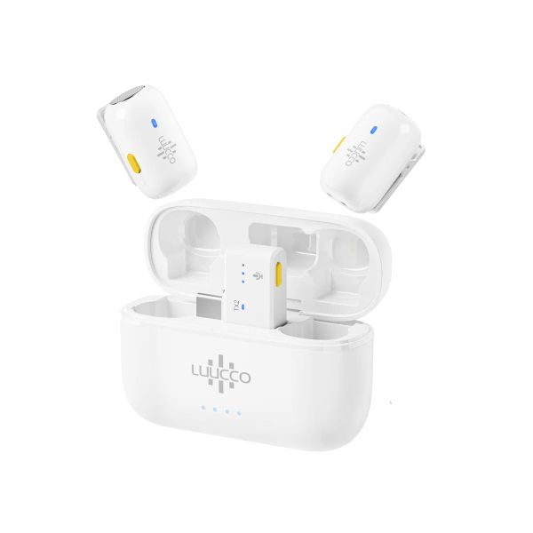 Micro cài áo không dây Luucco MiniPods K2 (USB-C), 2 phát 1 thu, hộp sạc, siêu nhẹ chỉ 6gram