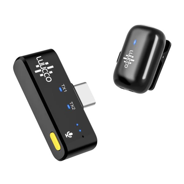 Micro cài áo không dây Luucco MiniPods K2 (Lightning) cho iPhone, 2 phát 1 thu, siêu nhẹ chỉ 6gram