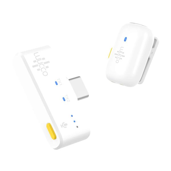 Micro cài áo không dây Luucco MiniPods K2 (USB-C), 2 phát 1 thu, hộp sạc, siêu nhẹ chỉ 6gram