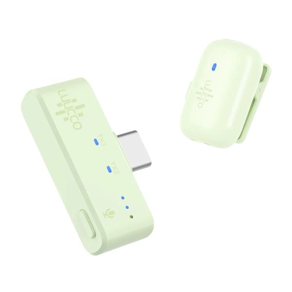 Micro cài áo không dây Luucco MiniPods K2 (USB-C), 2 phát 1 thu, hộp sạc, siêu nhẹ chỉ 6gram