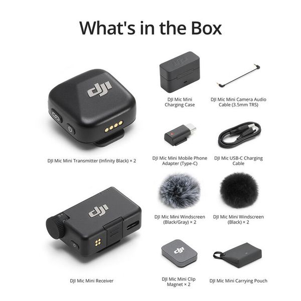 Micro DJI Mic Mini 2 (bản 2 TX + 1 RX + Charging Case)