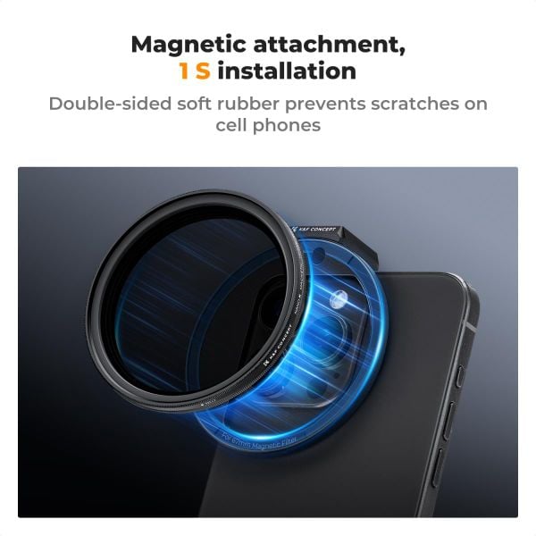 Bộ filter dùng cho điện thoại - Bộ kit ND vari (ND2‑32) K&F công nghệ hít từ tính Magnetic - KF01.2674