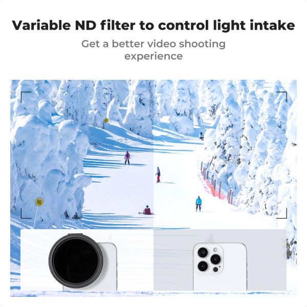 Bộ filter dùng cho điện thoại - Bộ kit ND vari (ND2‑32) K&F công nghệ hít từ tính Magnetic - KF01.2674