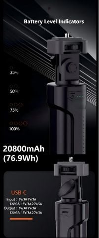 Tay cầm đèn LIYADI P77 tích hợp pin dự phòng 110W dùng cho đèn chụp ảnh - quay phim