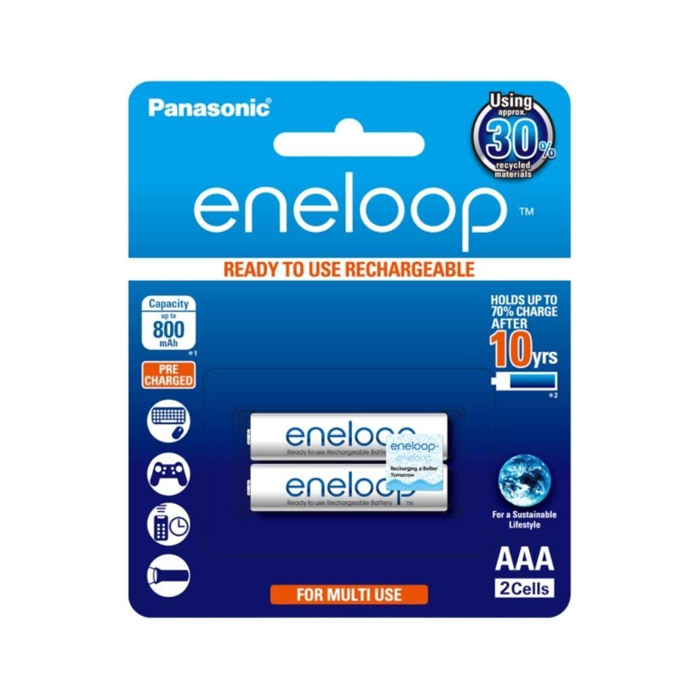 Pin Eneloop AAA - BK-4MCCE2BT6, vỉ 2 viên dòng 800mAh - hàng chính hãng