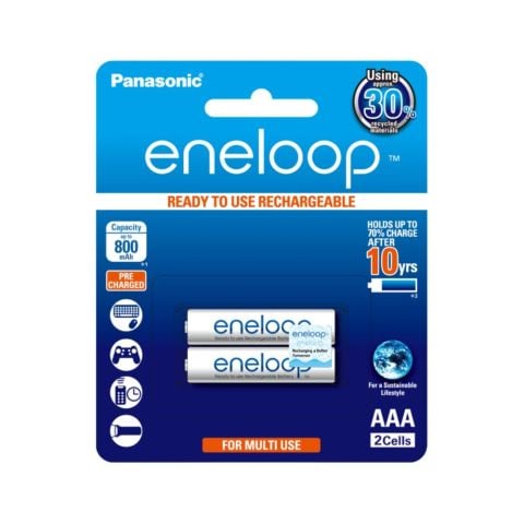 Pin Eneloop AAA - BK-4MCCE2BT6, vỉ 2 viên dòng 800mAh - hàng chính hãng