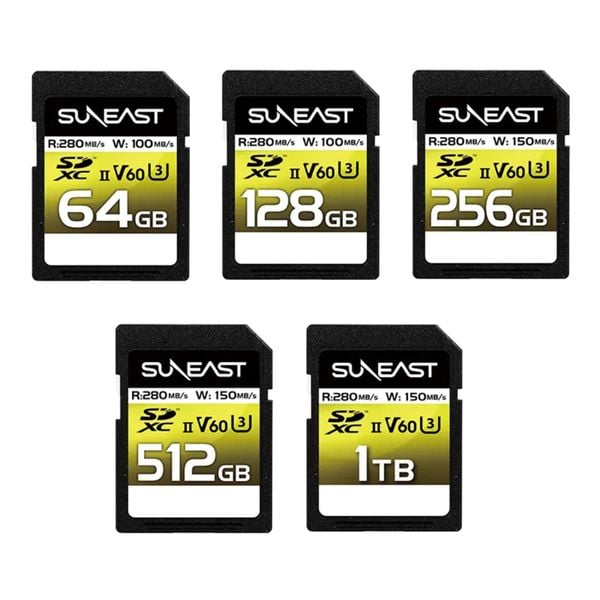 Thẻ nhớ Suneast SDXC UHS-II V60 tốc độ đọc 280MB/s - Dung lượng 64GB, 128GB, 256Gb, 512Gb, 1TB