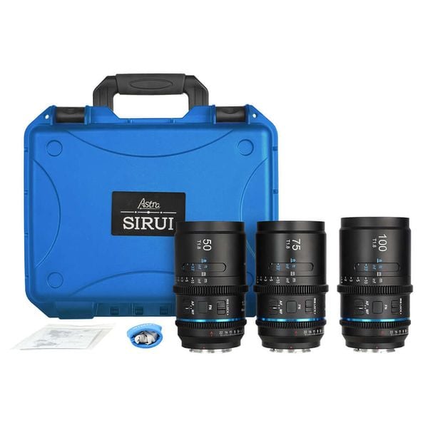 Combo 3 ống kính Cine Anamorphic SIRUI Astra 50/75/100mm T1.8 1.33X AF