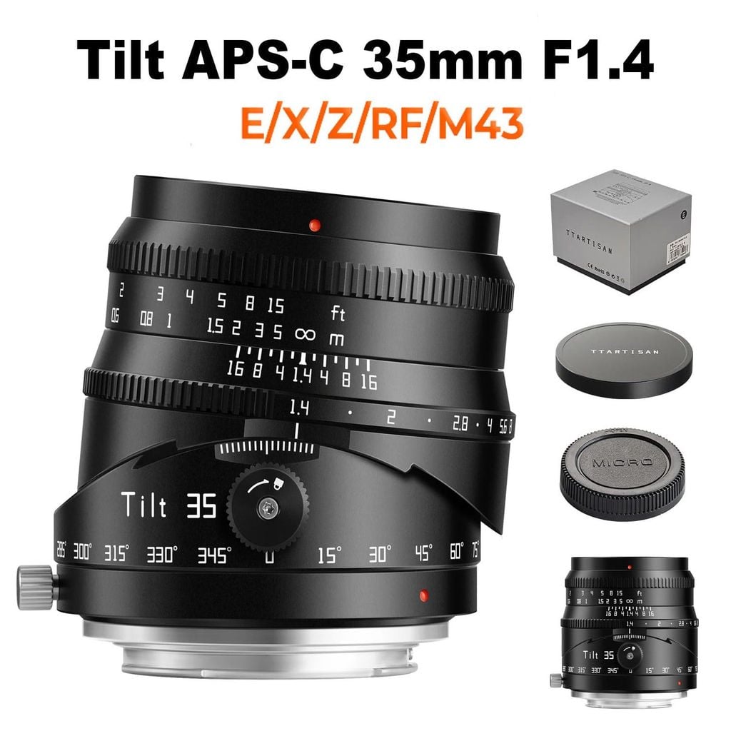 Lens TTArtisan Tilt 35mm F1.4 for ngàm E / X / Z / RF / M43 (Lens MF for APS-C)