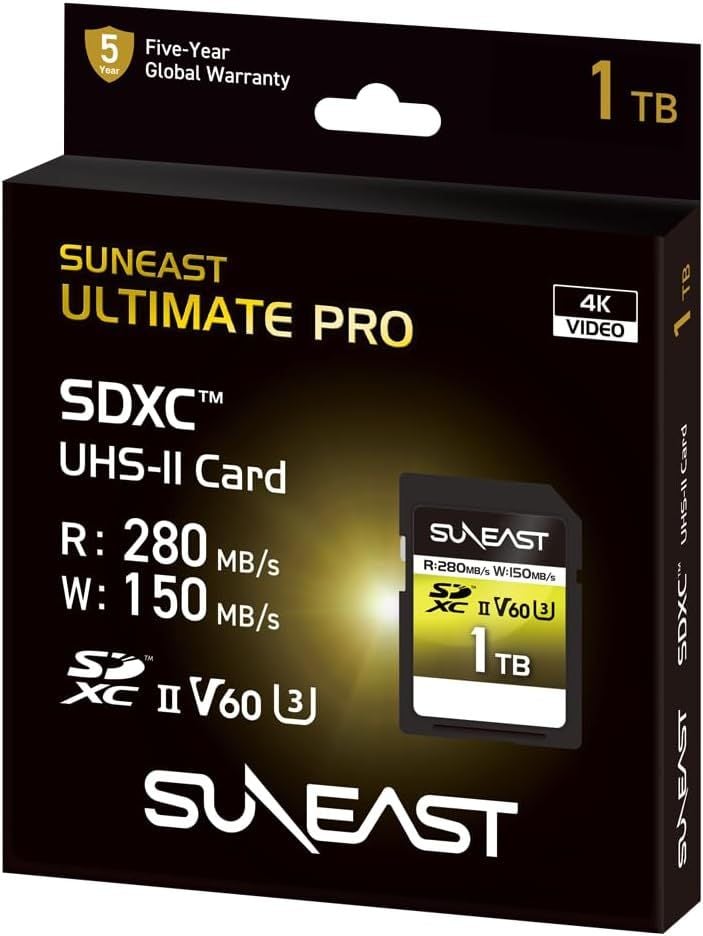 Thẻ nhớ Suneast SDXC V60 UHS-II U3, dung lượng 1TB, tốc độ đọc 280mb/s, ghi 150mb/s